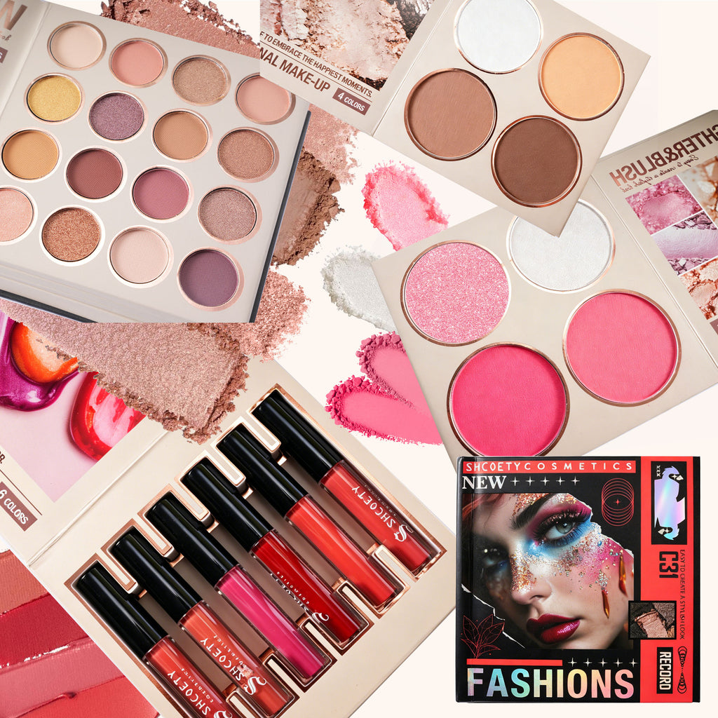 SHCOETY 22-Color Book-Style Eye & Lip Makeup Palette