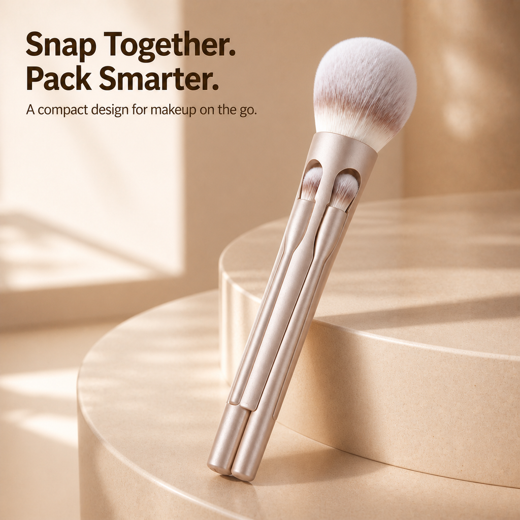 SHCOETY 4-Piece Magnetic Travel Makeup Brush Set