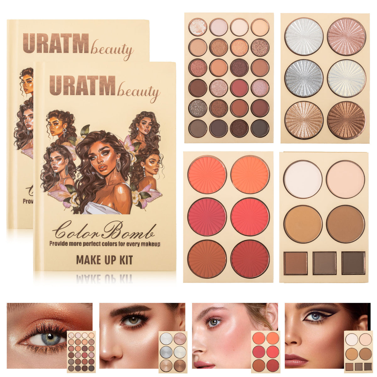 URATM 43-Color All-in-One Book-Style Makeup Kit