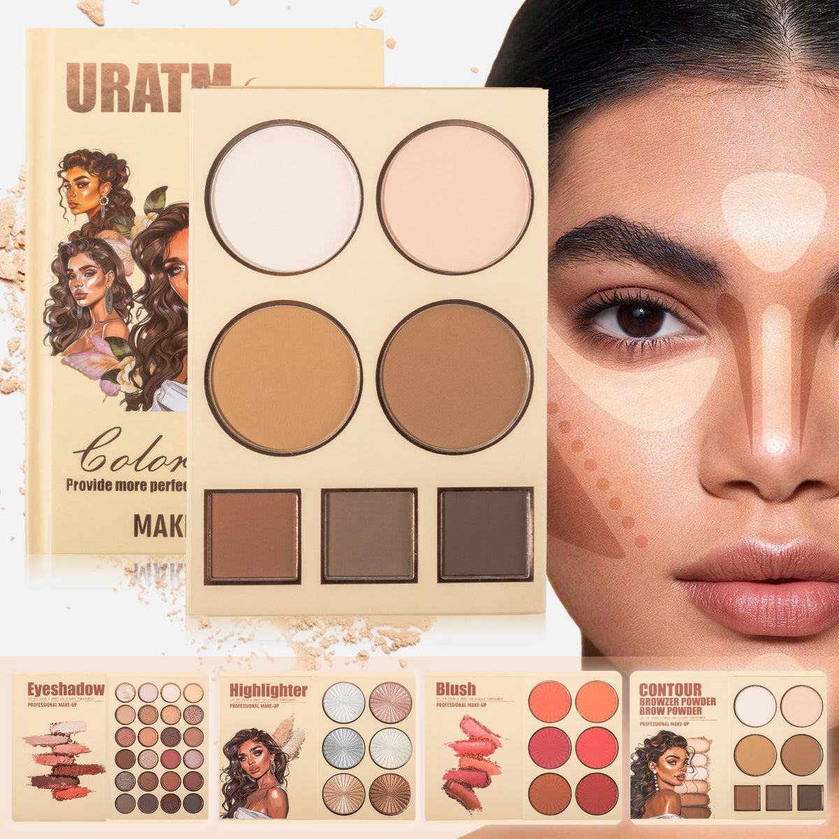 URATM 43-Color All-in-One Book-Style Makeup Kit