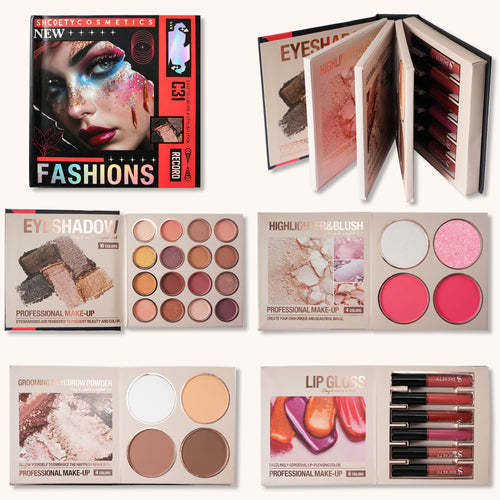SHCOETY 22-Color Book-Style Eye & Lip Makeup Palette