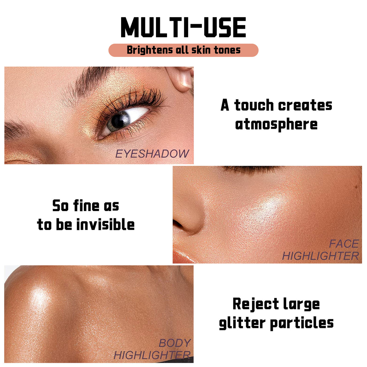 URATM Shimmer Single Eyeshadow & Highlighter #04 Champagne Gold
