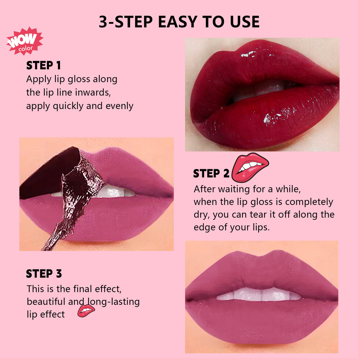 SHCOETY 6-Color Peel-Off Lip Stain Tint Set