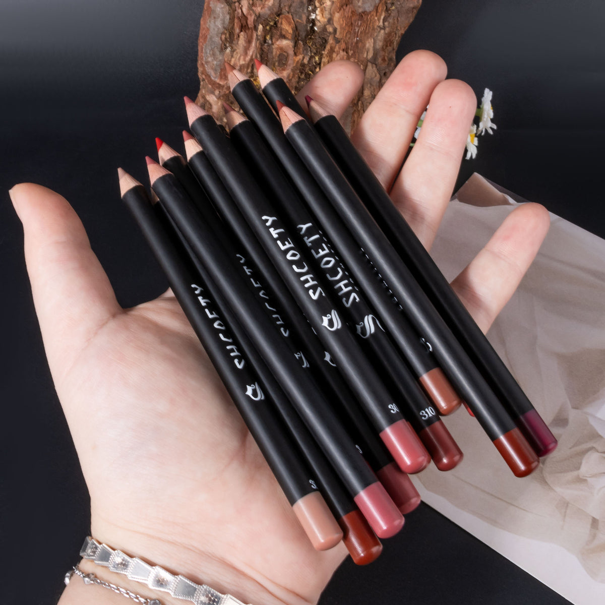 SHCOETY 12-Piece Matte Lip Liner Pencil Set (Shades 301–312)