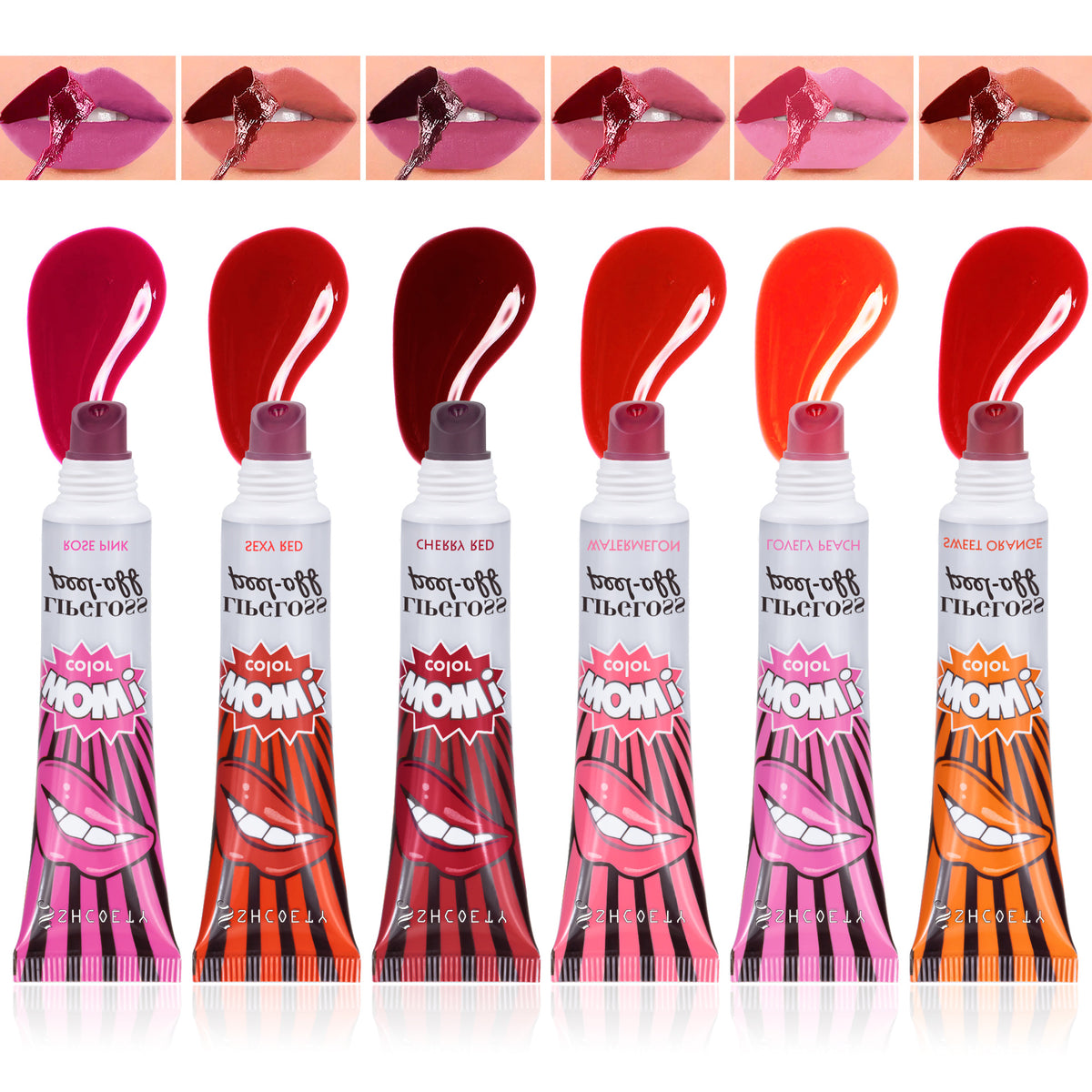 SHCOETY 6-Color Peel-Off Lip Stain Tint Set