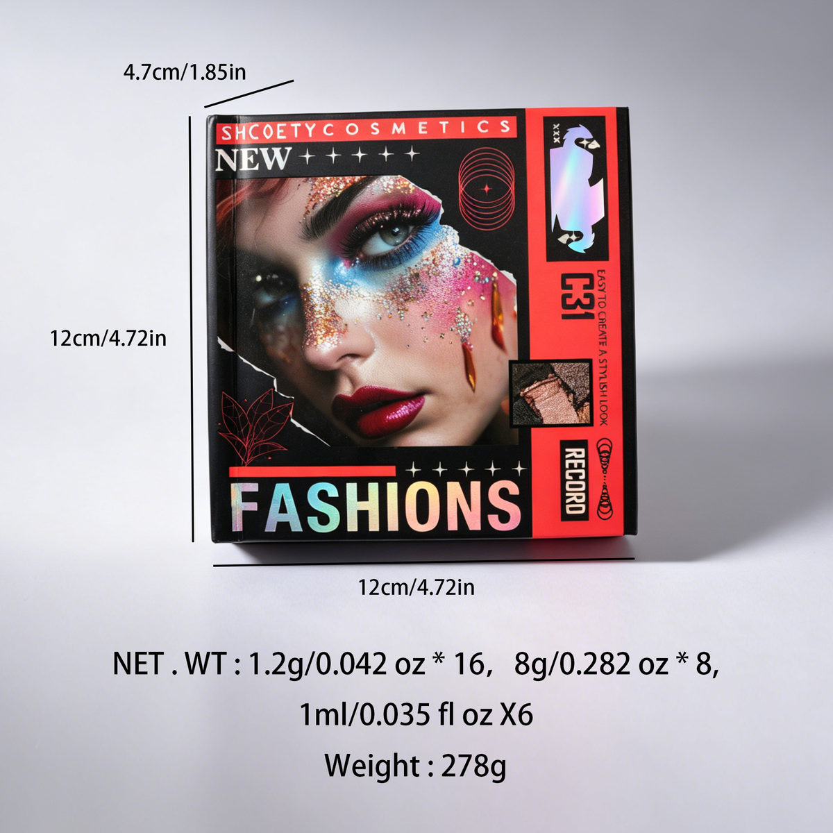 SHCOETY 22-Color Book-Style Eye & Lip Makeup Palette