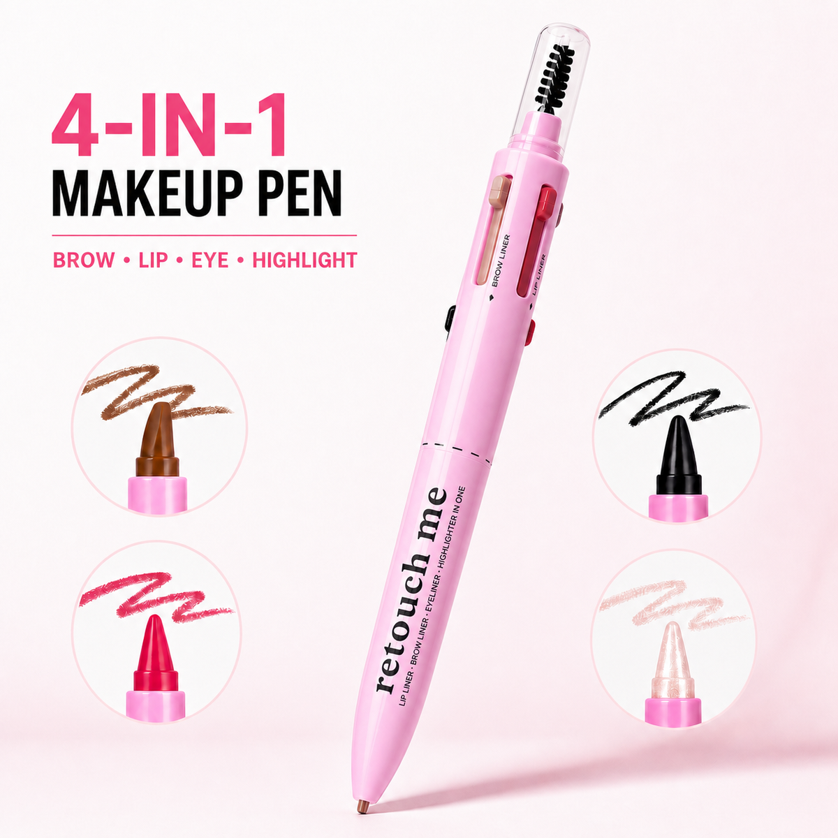 SHCOETY 4-in-1 Click & Twist Touch-Up Makeup Pen