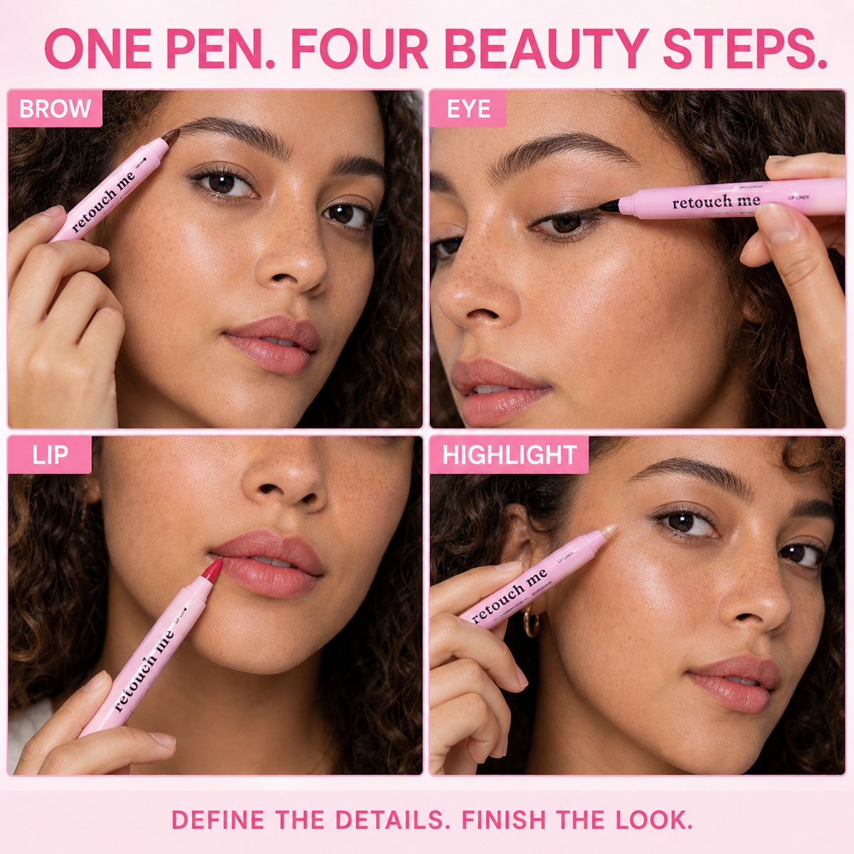 SHCOETY 4-in-1 Click & Twist Touch-Up Makeup Pen