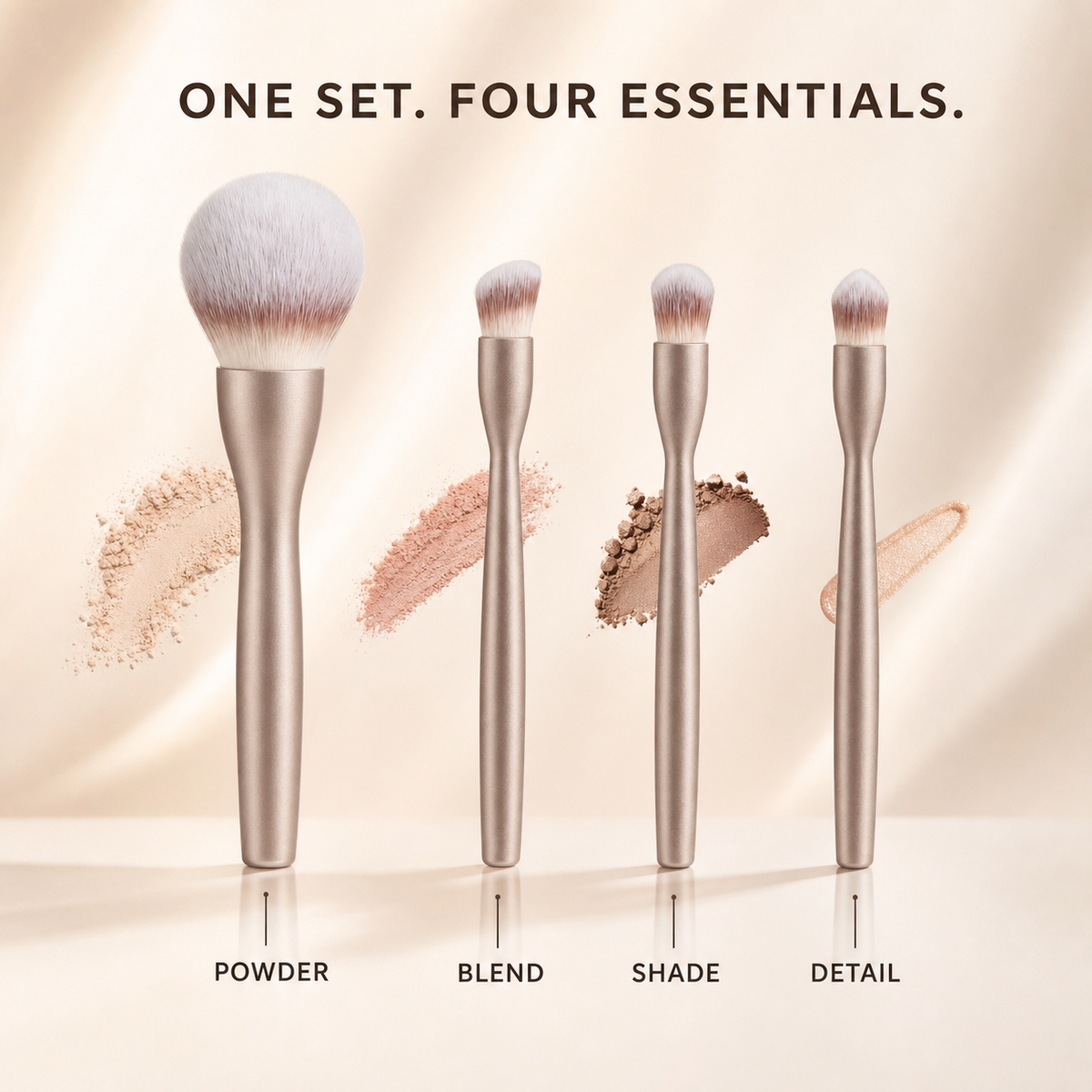 SHCOETY 4-Piece Magnetic Travel Makeup Brush Set