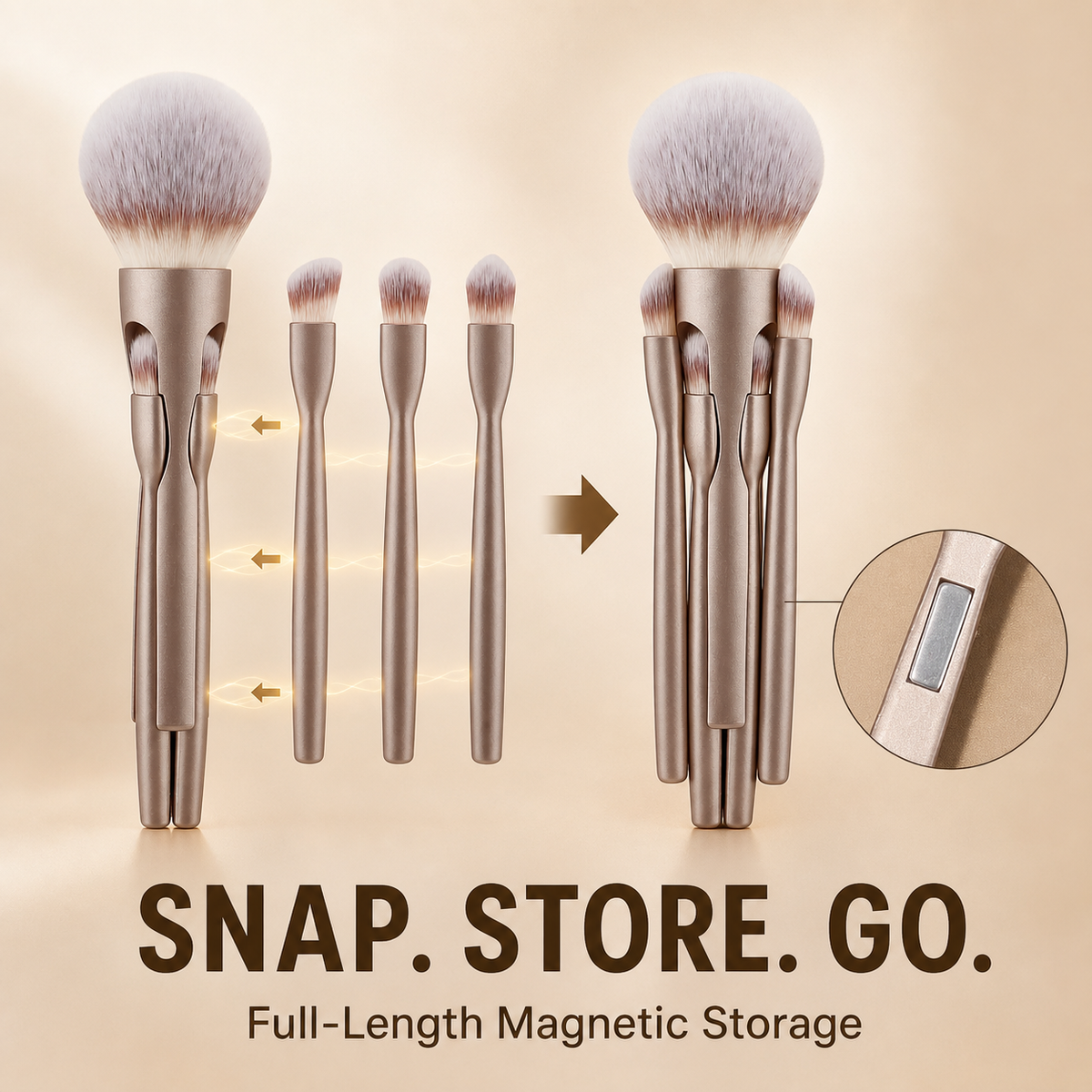 SHCOETY 4-Piece Magnetic Travel Makeup Brush Set